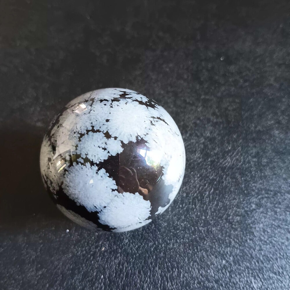 Snowflake Obsidian Sphere Polished Natural Crystal